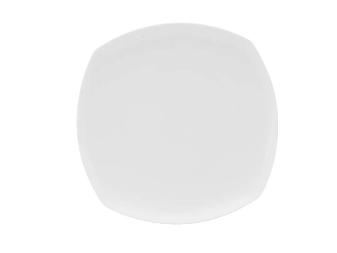 Mikasa 5304724 Lola Plate, 10" Square China Dinner Plate, Bone China Porcelain, White