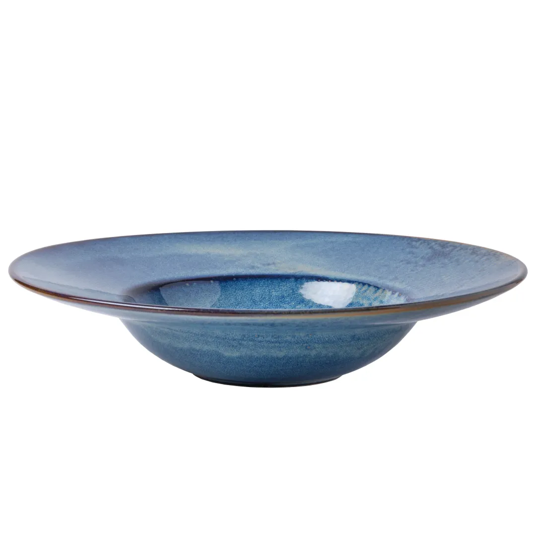 Mikasa 5305641 Starlit Plate, 11" Dia., 12.84 oz., Round, Deep, Coupe, Porcelain, Blue