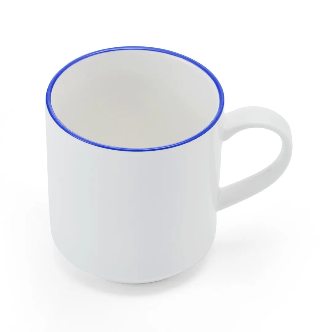Mikasa 5305730 Bistro Mug, 11.8 oz (11 oz) Pin Blue Porcelain Coffee Cup for Hot Beverages