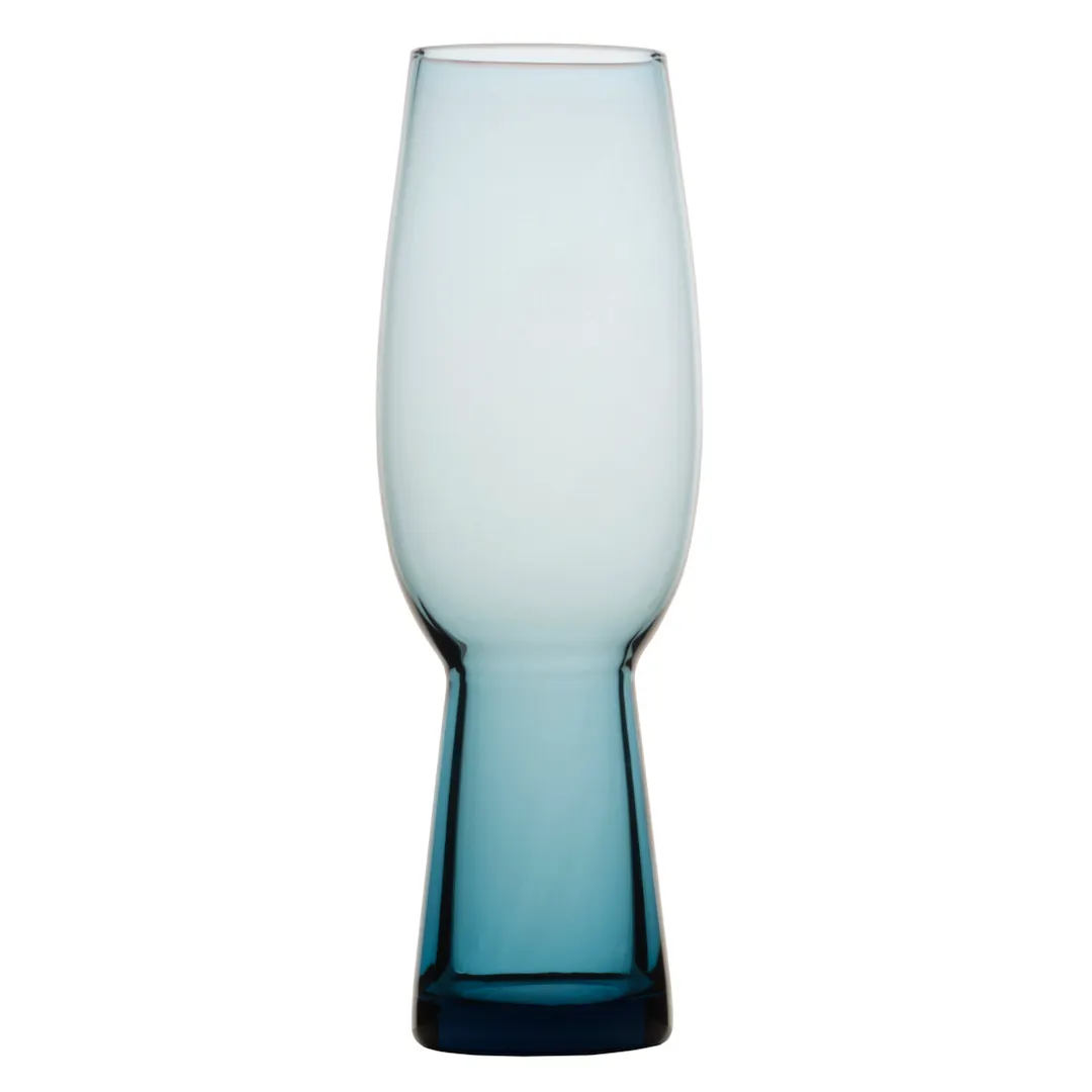 Mikasa 5307052 Vegas Flute Champagne Glass, 10 oz, 2.44"W x 2.44"D x 7.28"H, Stemless, Blue