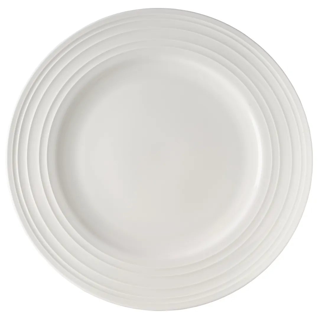 Mikasa 5308889 Melinda 9" Wide Rim Round Plate, Bone China, White, Elegant Dinnerware