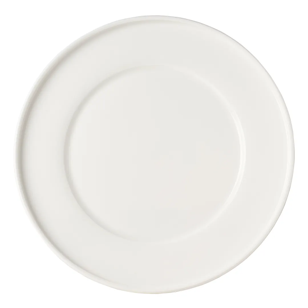 Mikasa 5308911 Porthole Plate, 8.8" Wide Rim, White, Bone China Round Dinnerware