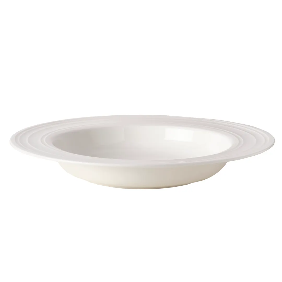 Mikasa 5309147 Melinda Plate, 11" Deep Rim, White Bone China, 34.13 oz., Elegant Round Dinnerware