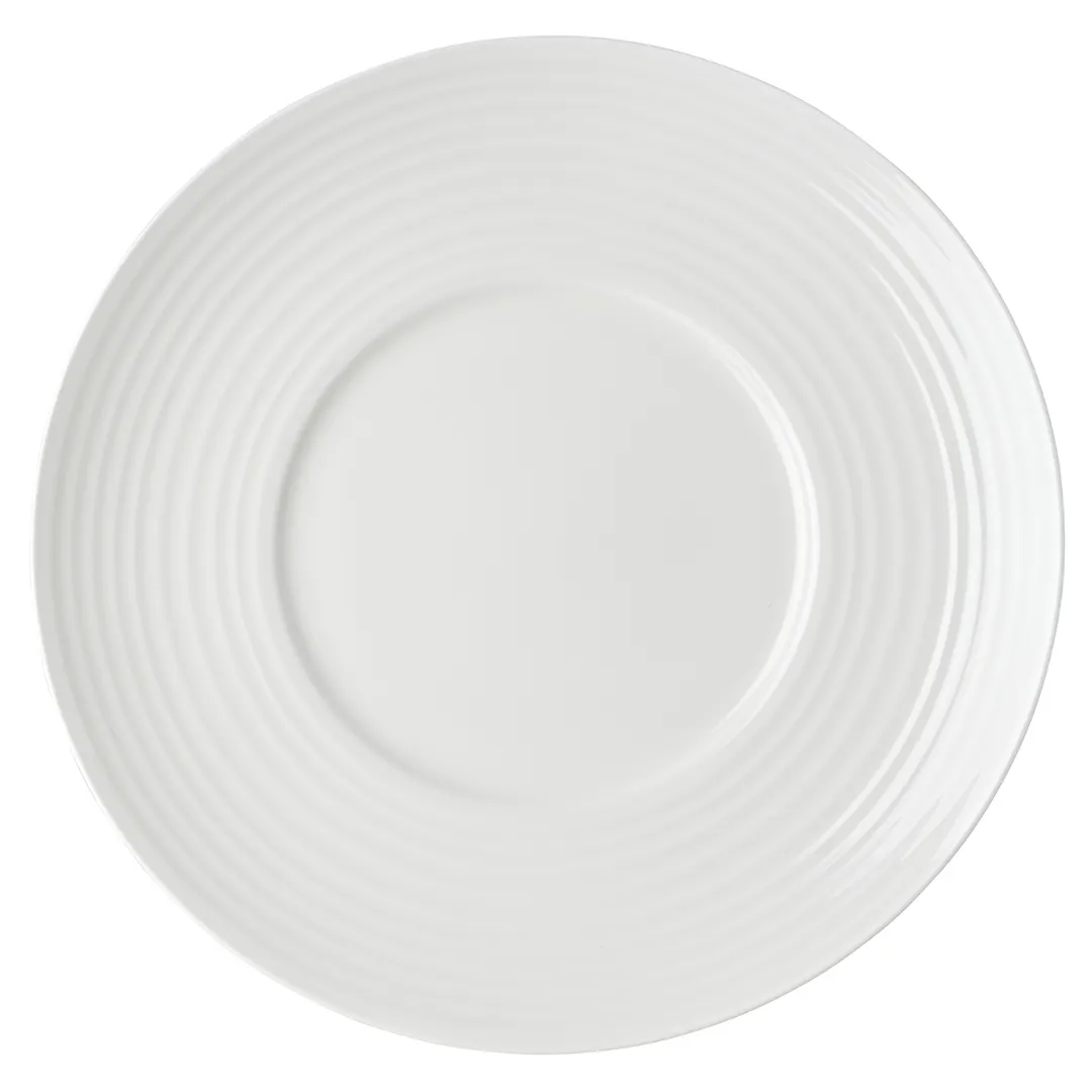Mikasa 5312413 Callisto Plate, 11" Round Bone China, White, Wide Rim - Dishwasher Safe