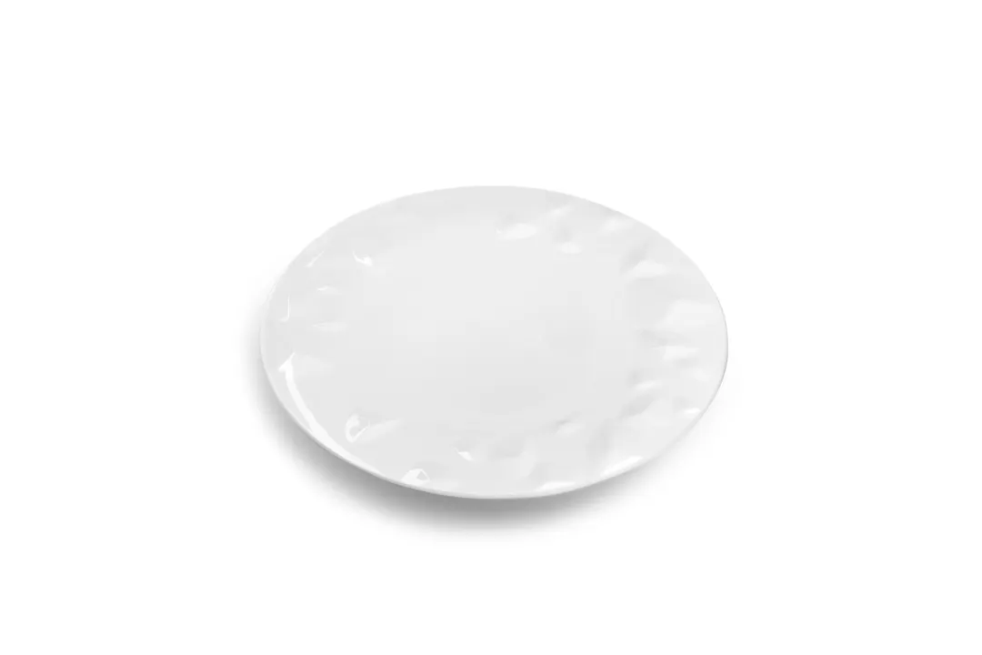 Chic 5314525 Coupe Plate, 8.3" White Porcelain, Facet Finish, Dishwasher, Microwave & Oven Safe