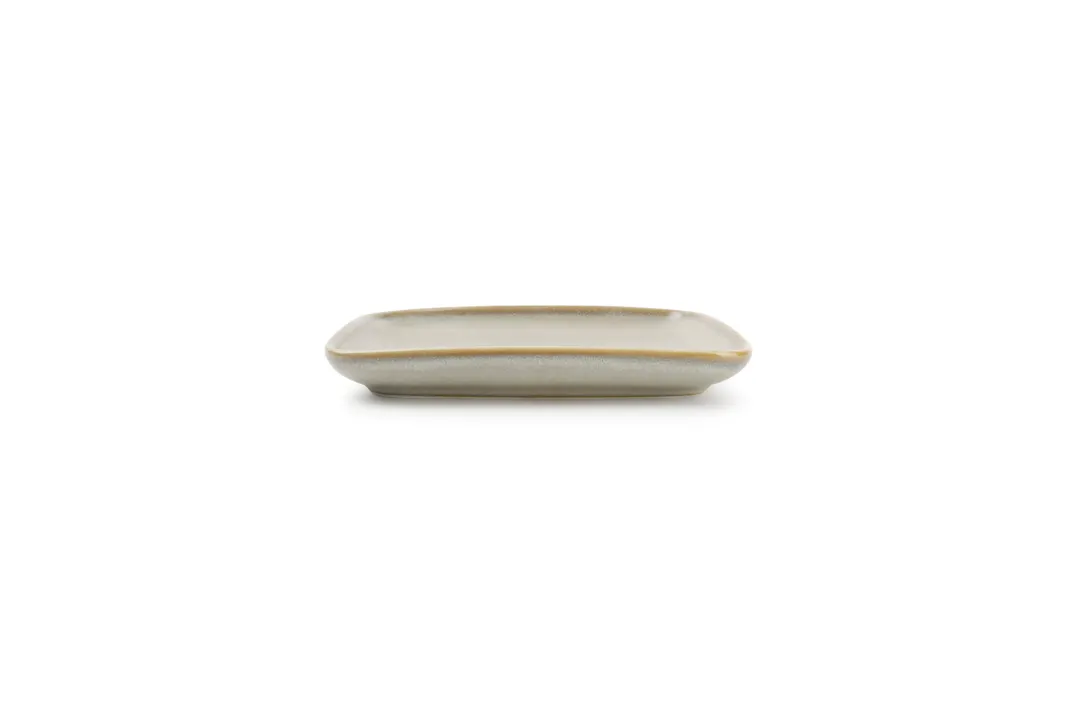 F2D 5314538 Sage Porcelain Rectangular Platter 5.9" x 4.7", Curved Edge, Dishwasher Safe - 1/Each