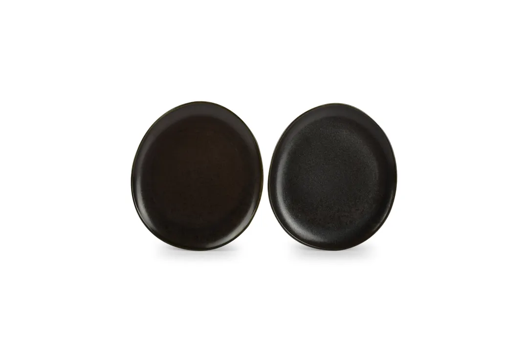 F2D 5314563 Ceres Coupe Round Plate, 9.84" x 9.06" Black Porcelain, Dishwasher Microwave Oven Safe