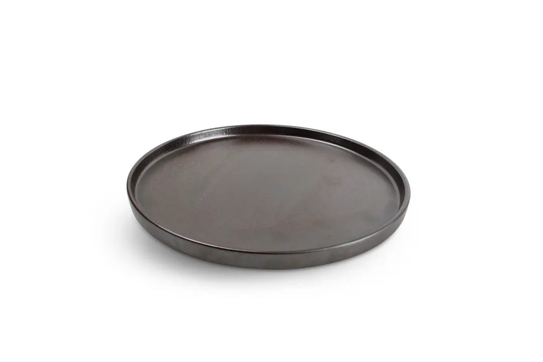 Chic 5314762 Coupe Plate – 11" Round Porcelain Plate in Verso Black, Microwave & Oven Safe