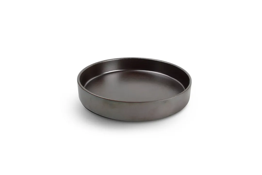 Chic 5314764 Deep Rim Porcelain Plate, 9.5", 40.24 oz, Black, Dishwasher Microwave Oven Safe