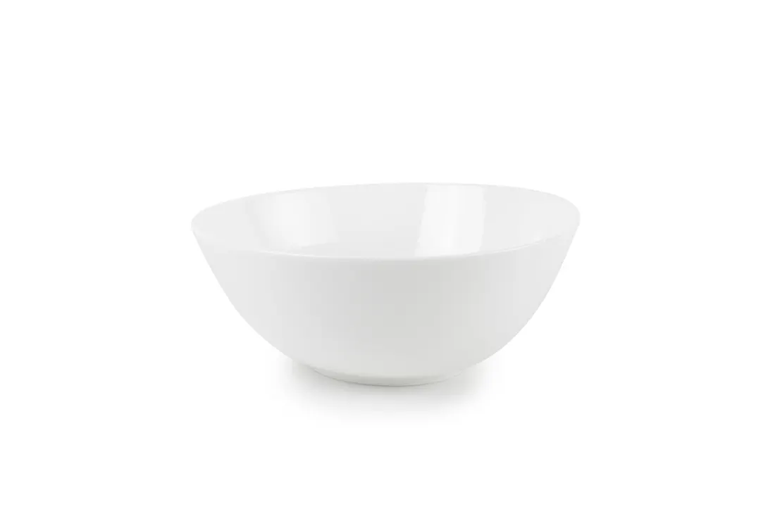 Chic 5314775 - Round Porcelain Bowl, 6" Diameter, 26 oz, White Perla Finish, Microwave Oven Safe