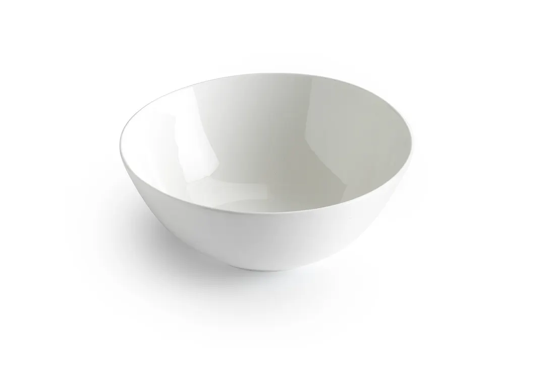 Chic 5314775 - Round Porcelain Bowl, 6" Diameter, 26 oz, White Perla Finish, Microwave Oven Safe