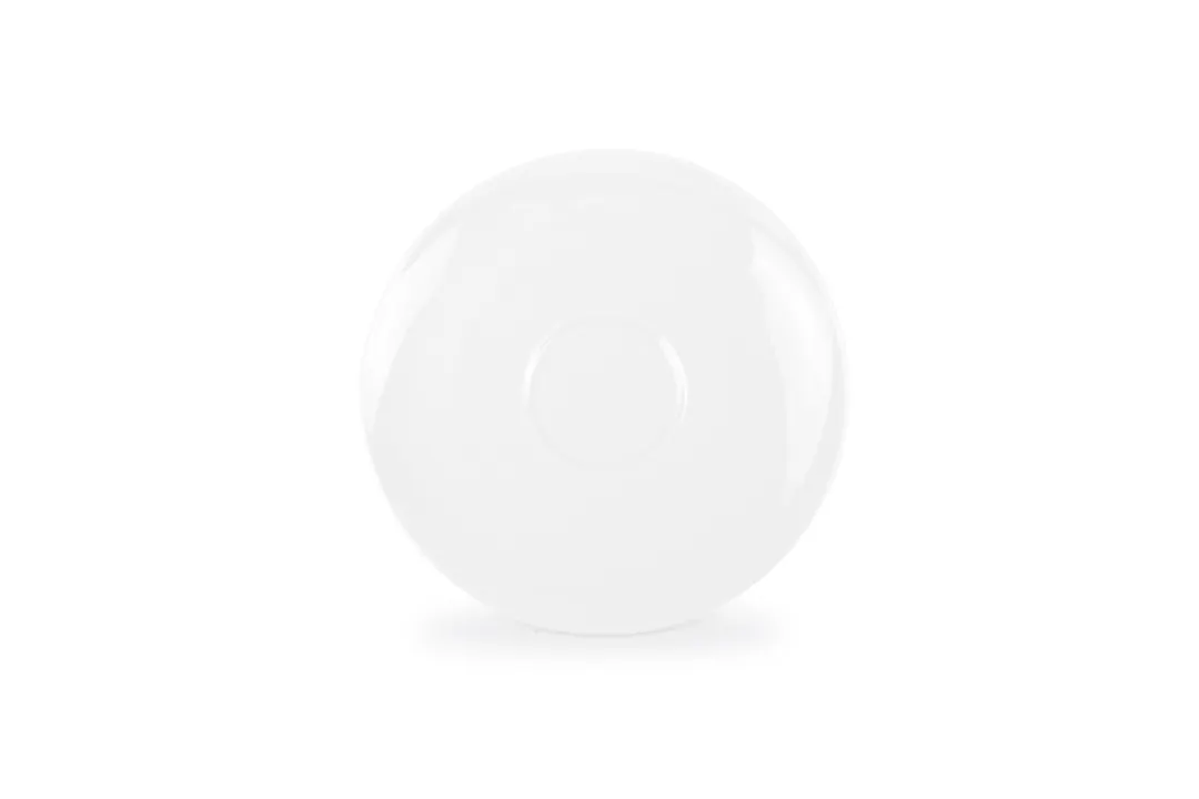 Chic 5314780 Round Porcelain Saucer, 5.9" White Perla Finish, Dishwasher Microwave Oven Safe