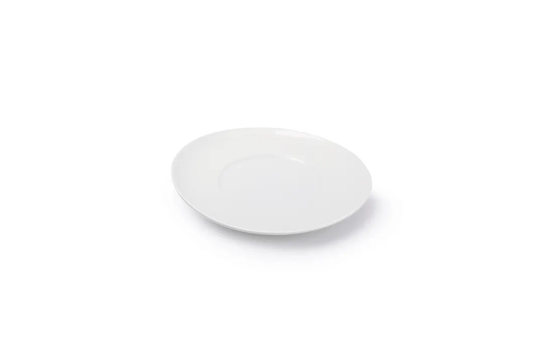 Chic 5314782 Round Porcelain Saucer, 6.1" White Perla Finish, Dishwasher Microwave Oven Safe