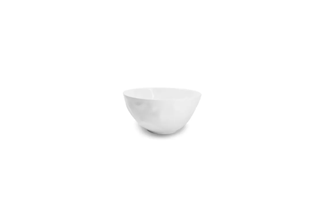 Chic 5314799 White Porcelain Bowl, 4" Diameter, 12 oz, Dishwasher & Microwave Safe, Facet Finish