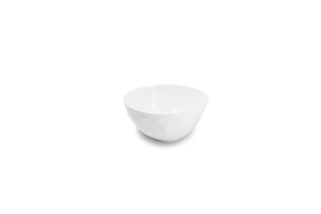 Chic 5314799 White Porcelain Bowl, 4" Diameter, 12 oz, Dishwasher & Microwave Safe, Facet Finish