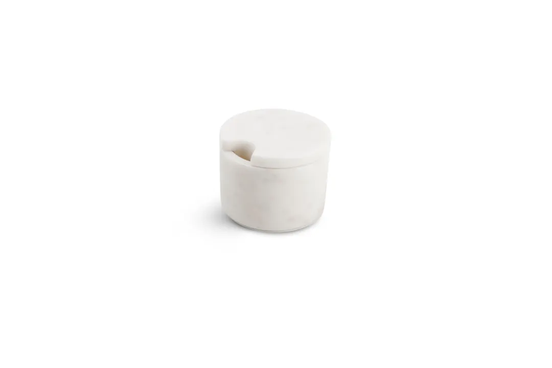 Chic 5314803 Sugar Jar, 3" White Marble China, Dishwasher, Microwave & Oven Safe