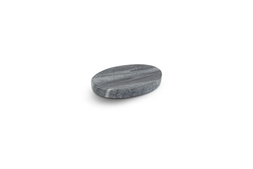 Chic 5314804 Porcelain Plate, 6" x 4", Black Marble, Free Form, Dishwasher, Microwave & Oven Safe
