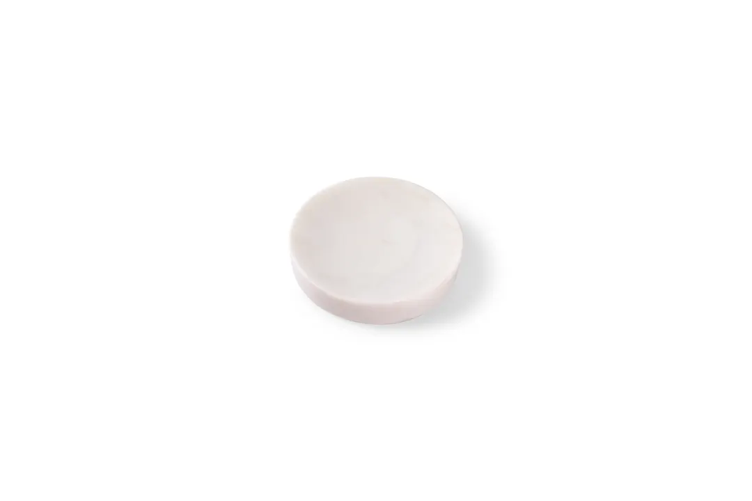 Chic 5314806 Platform Plate - 4.875" Round White Marble Porcelain, Dishwasher, Microwave & Oven Safe