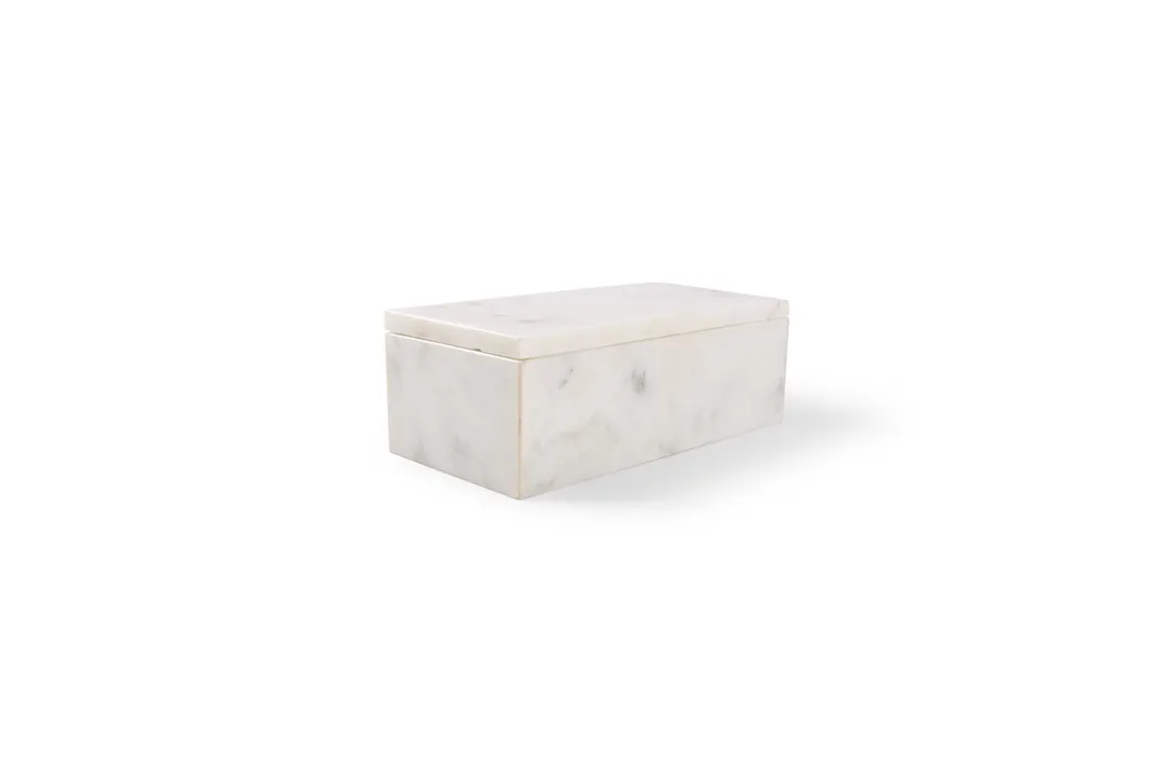 Chic 5314810 Sugar Packet Holder - 7.9" x 3.9" White Marble Porcelain Caddy, Microwave Oven Safe
