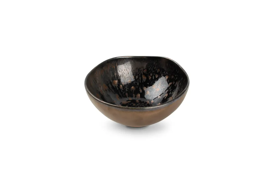 Chic 5314857 - Porcelain Bowl, 5" Width, 20 oz, Black Gold Finish, Microwave Oven Safe - 1/Case