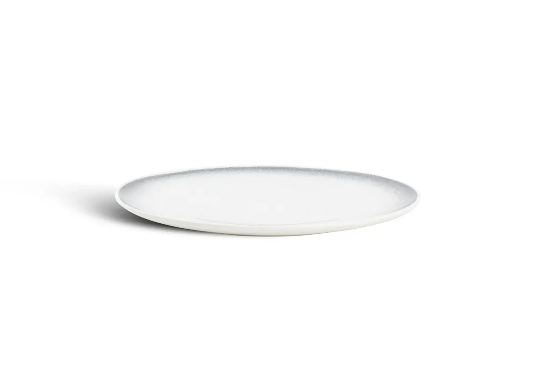 F2D 5314875 Round Porcelain Plate, 10.6" White with Black Sparkle, Dishwasher & Microwave Safe - Dusk