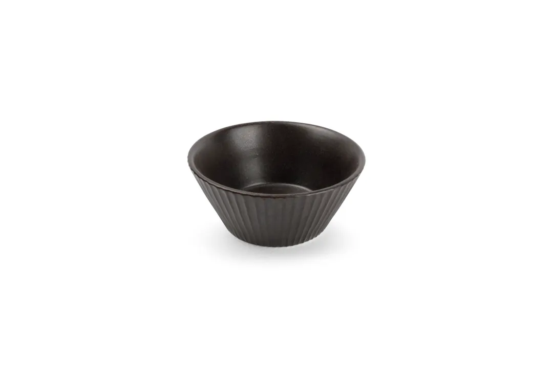 F2D 5314894 - Round Porcelain Bowl, 5" , 10.8oz, Black Aurora Finish, Dishwasher & Microwave Safe