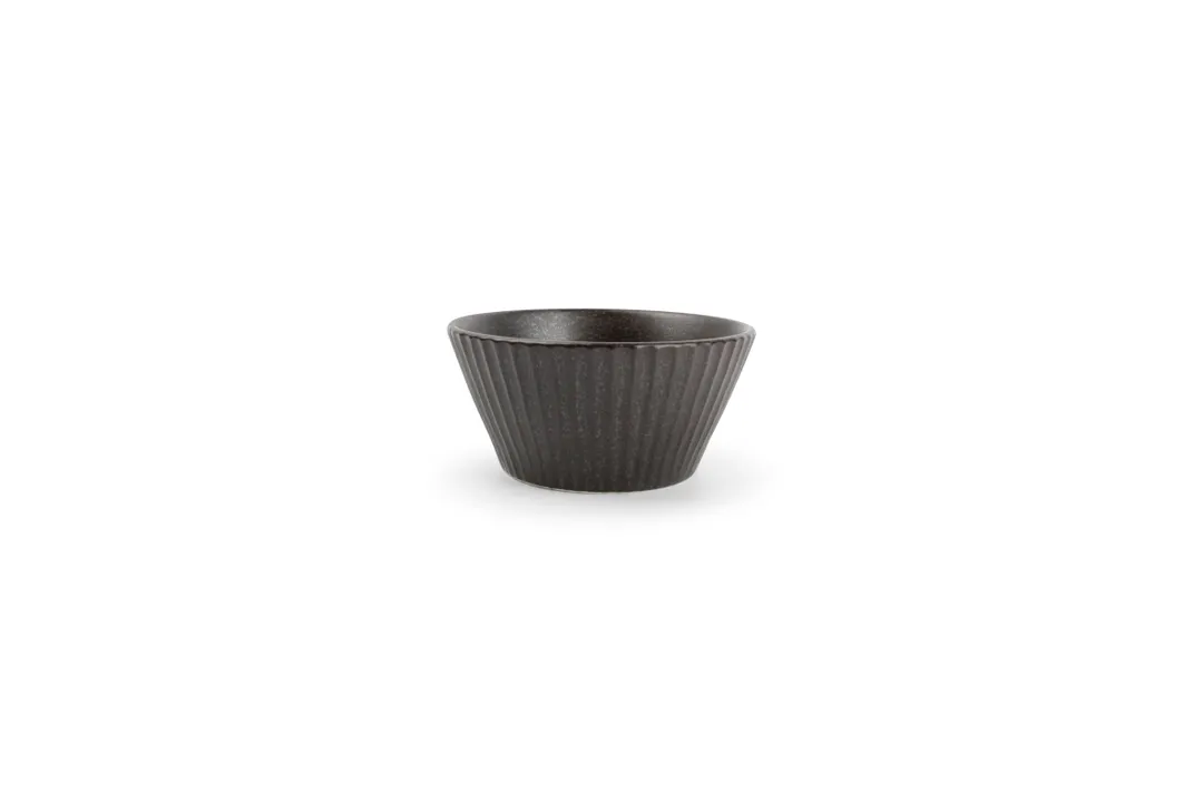F2D 5314895 - Round Porcelain Bowl 3" Diameter, 6.7 oz Black Aurora, Dishwasher Microwave Oven Safe