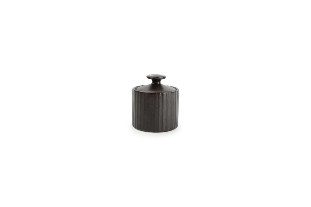 F2D 5314898 Sugar Packet Holder, 2.6" W x 2" L, 3.4oz Black Porcelain, Microwave Safe - 1/Each