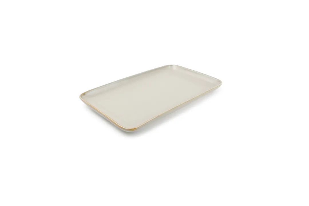 F2D 5314954 Rectangular Platter, 10.2" x 6.2" Green Porcelain, Dishwasher & Microwave Oven Safe