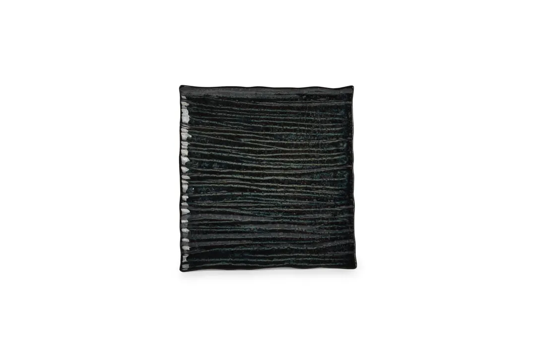 F2D 5314983 Square Porcelain Plate, 9.8" x 9.4" Blue, Microwave & Oven Safe - 1/Each