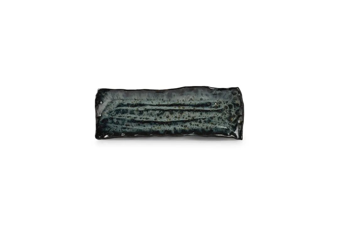 F2D 5314987 Rectangular Blue Porcelain Dinner Plate, 12.6" x 3.5", Dishwasher, Microwave & Oven Safe