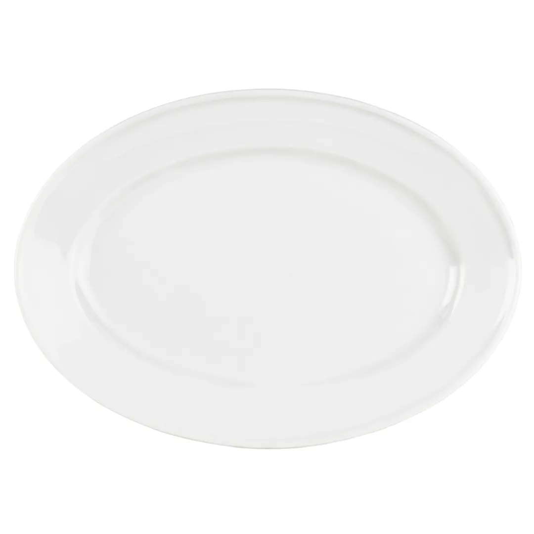 Mikasa 5315101 Steakhouse Platter, 14.6"x10.2", White Porcelain, Dishwasher, Microwave/Oven Safe