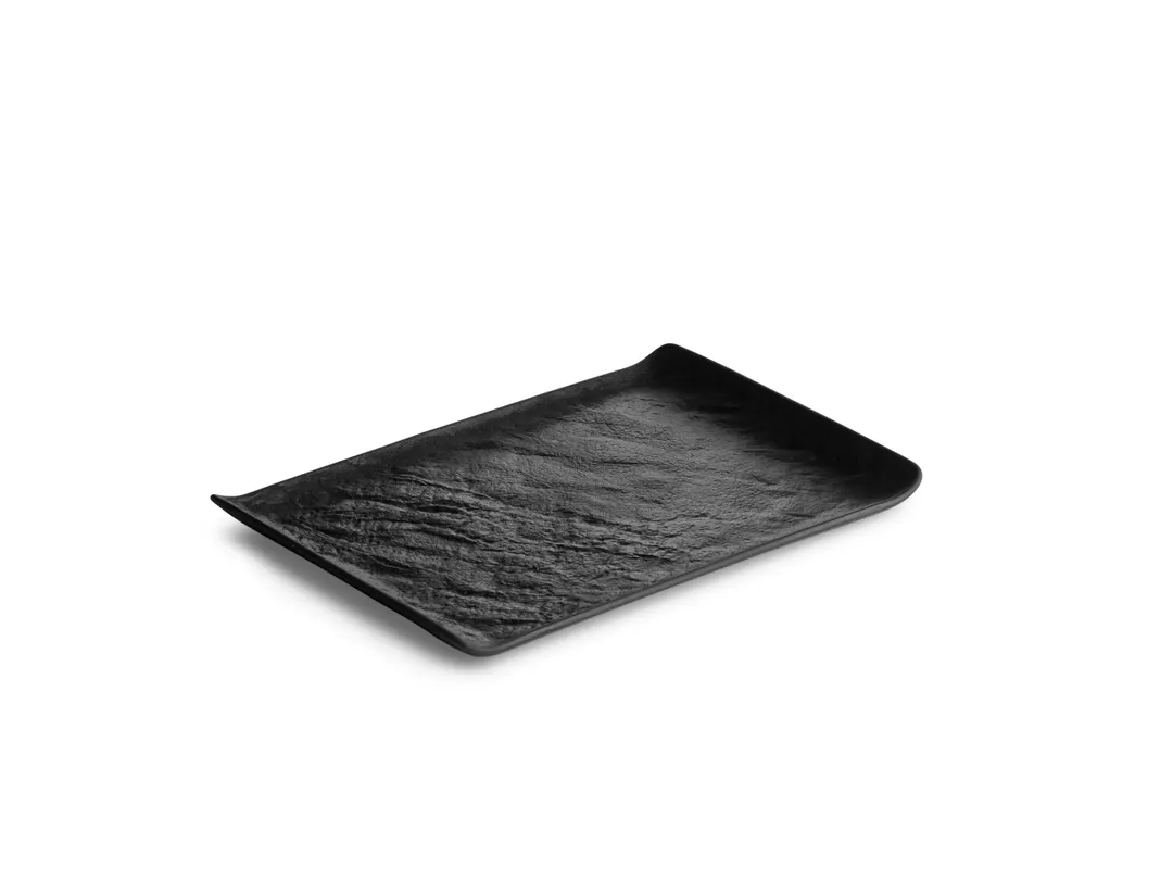 Chic 5315169 Rectangular Black Porcelain Plate 11.8" x 8.3", Dishwasher Microwave Oven Safe
