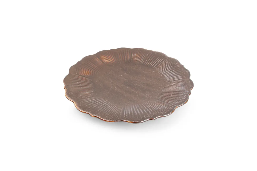 Chic 5315224 Round China Plate, 11.42" Bronze Porcelain Dinnerware, Dishwasher Microwave Oven Safe