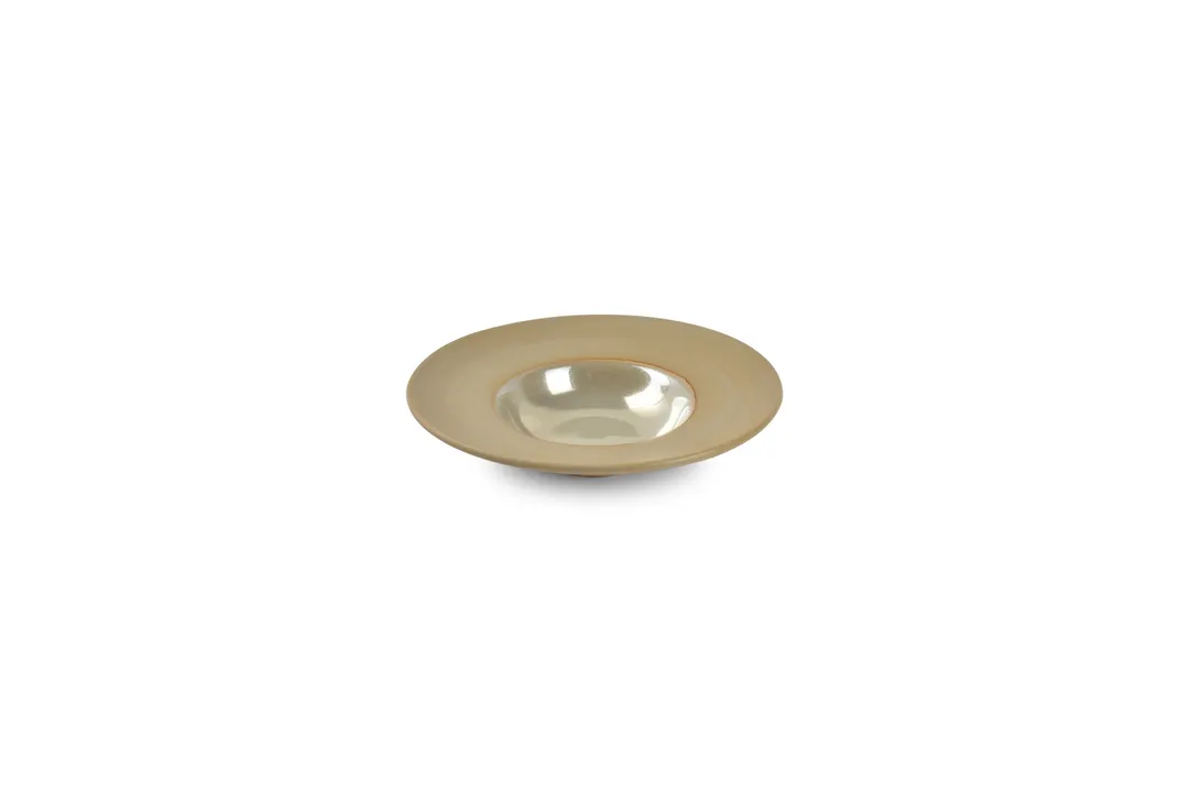 Chic 5315248 Ostra Tan Deep Plate, 7.9" Diameter, 5.41 oz, Porcelain, Microwave Oven Safe