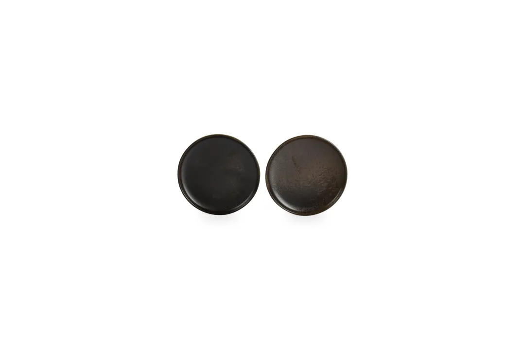F2D 5315313 Ceres Coupe Round Plate, 5.91" Diameter Black Porcelain, Dishwasher Microwave Oven Safe -