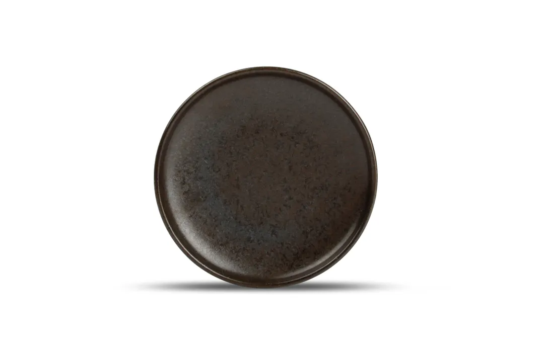 F2D 5315313 Ceres Coupe Round Plate, 5.91" Diameter Black Porcelain, Dishwasher Microwave Oven Safe -