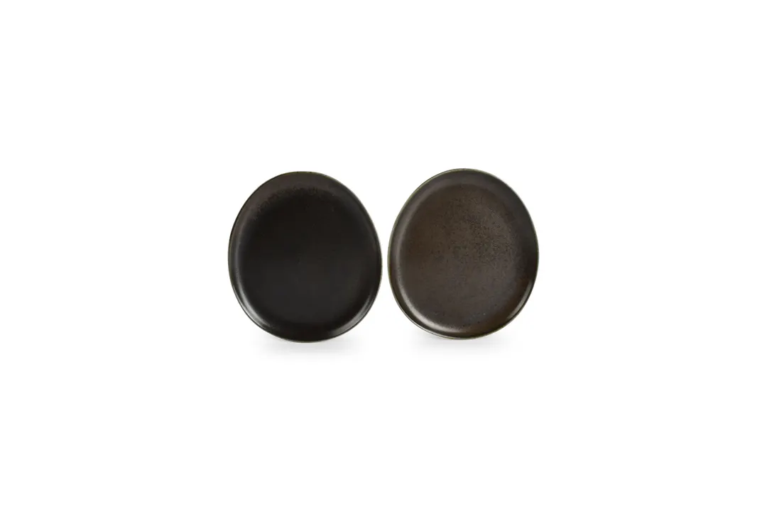 F2D 5315314 Ceres Coupe Round Plate, 8.5" Diameter, Porcelain, Black Finish, Dishwasher Safe- 1/Each