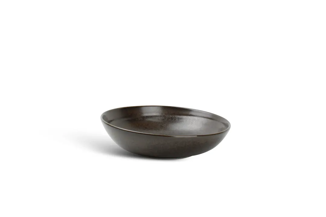 F2D 5315318 Deep Black Porcelain Plate, 8.66" Round, 25.36 oz, Dishwasher, Microwave & Oven Safe