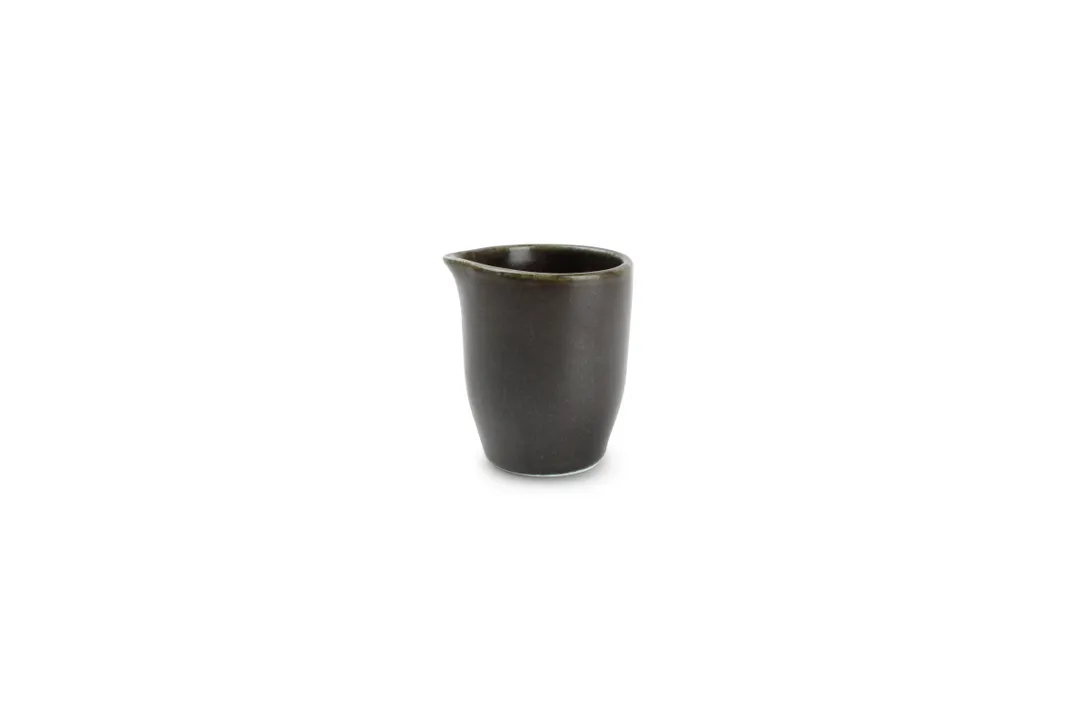 F2D 5315326 Creamer Pitcher, 2.44" Width, 2.9 oz Capacity, Black Porcelain, Oven Safe, No Handle