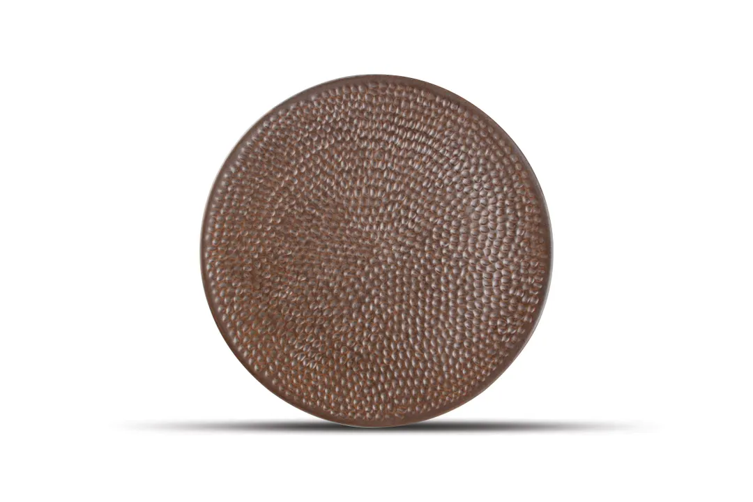 F2D 5315328 Brass Coupe Round China Plate, 10.63" Diameter Porcelain, Dishwasher Microwave Oven Safe