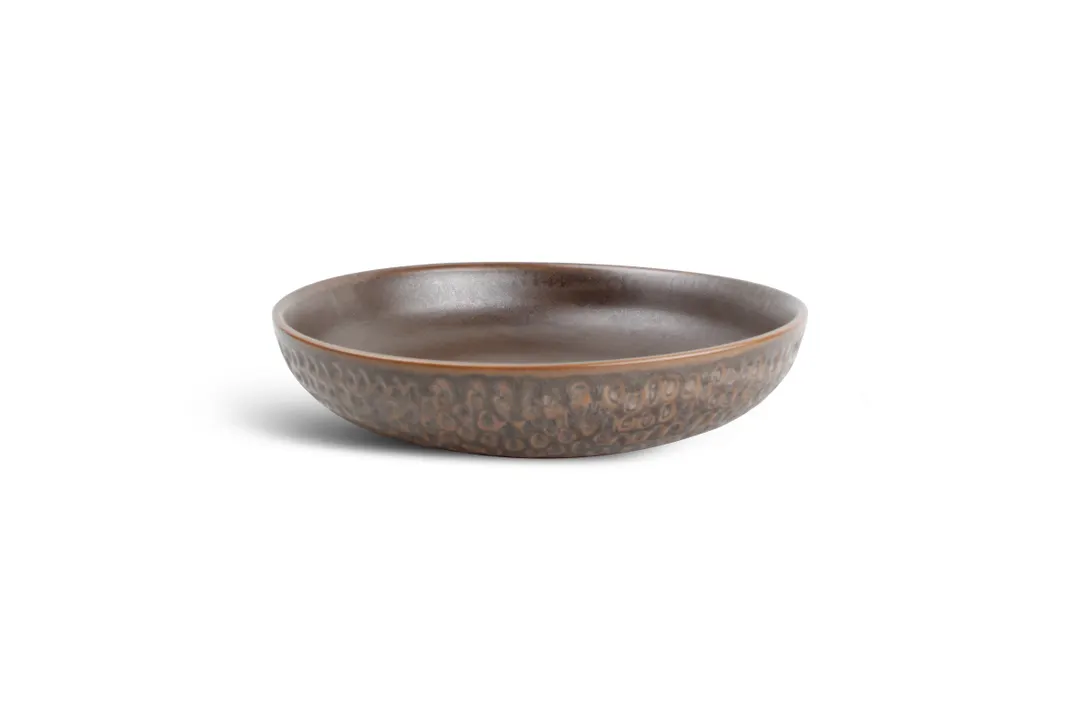 F2D 5315330 - Deep Rim Round China Plate, 8.8" Porcelain, Brass, Dishwasher & Microwave Safe - 1/Each
