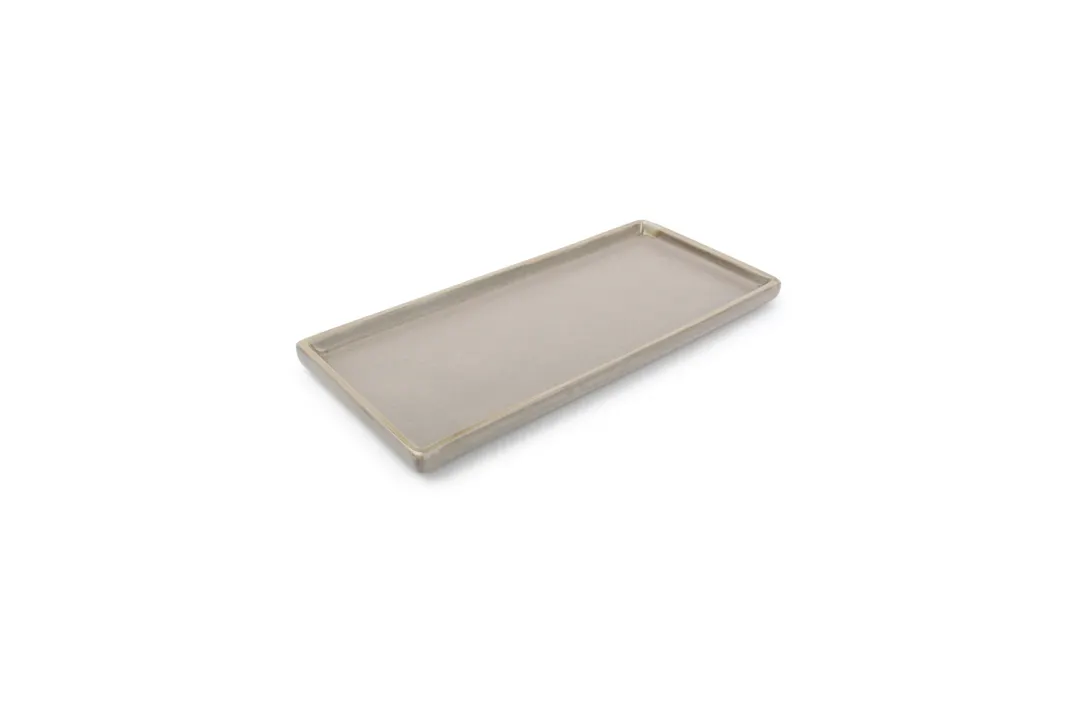 F2D 5315389 Structo Brown Porcelain Platter 8.66" x 9.94", Dishwasher, Microwave & Oven Safe