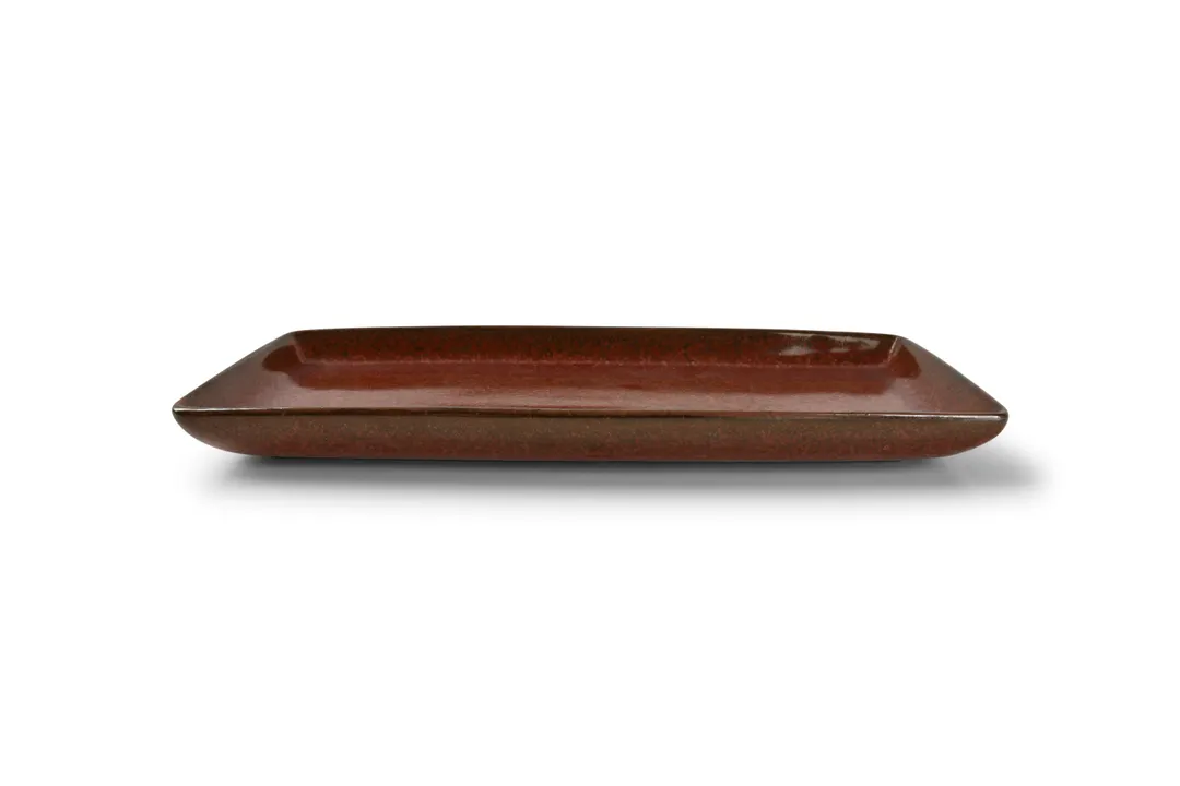 F2D 5315574 Red Porcelain Platter 11.42" x 5.12" Dishwasher Microwave Safe - 1/Each