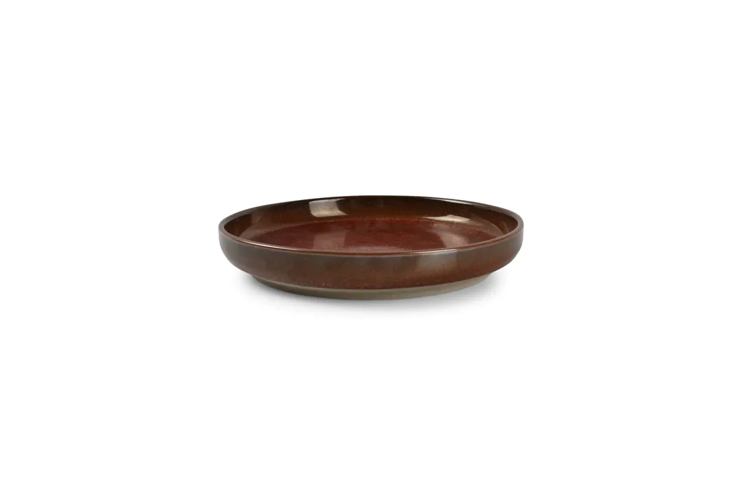 F2D 5315576 Deep Round Porcelain Plate, 7.875" Diameter, Red, 16.91 oz, Microwave Oven Safe