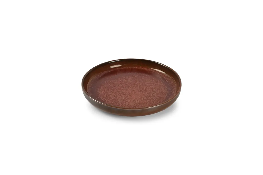 F2D 5315576 Deep Round Porcelain Plate, 7.875" Diameter, Red, 16.91 oz, Microwave Oven Safe