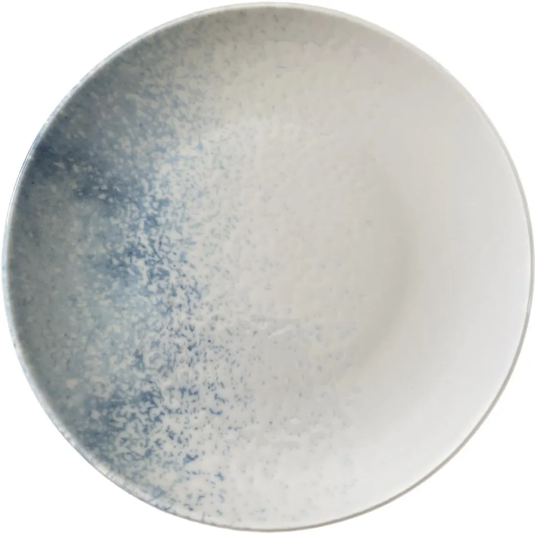 ID Fine 5315737 Round Azure Sky Fine China Plate, 6" Diameter, Coupe Rim, Dishwasher Safe