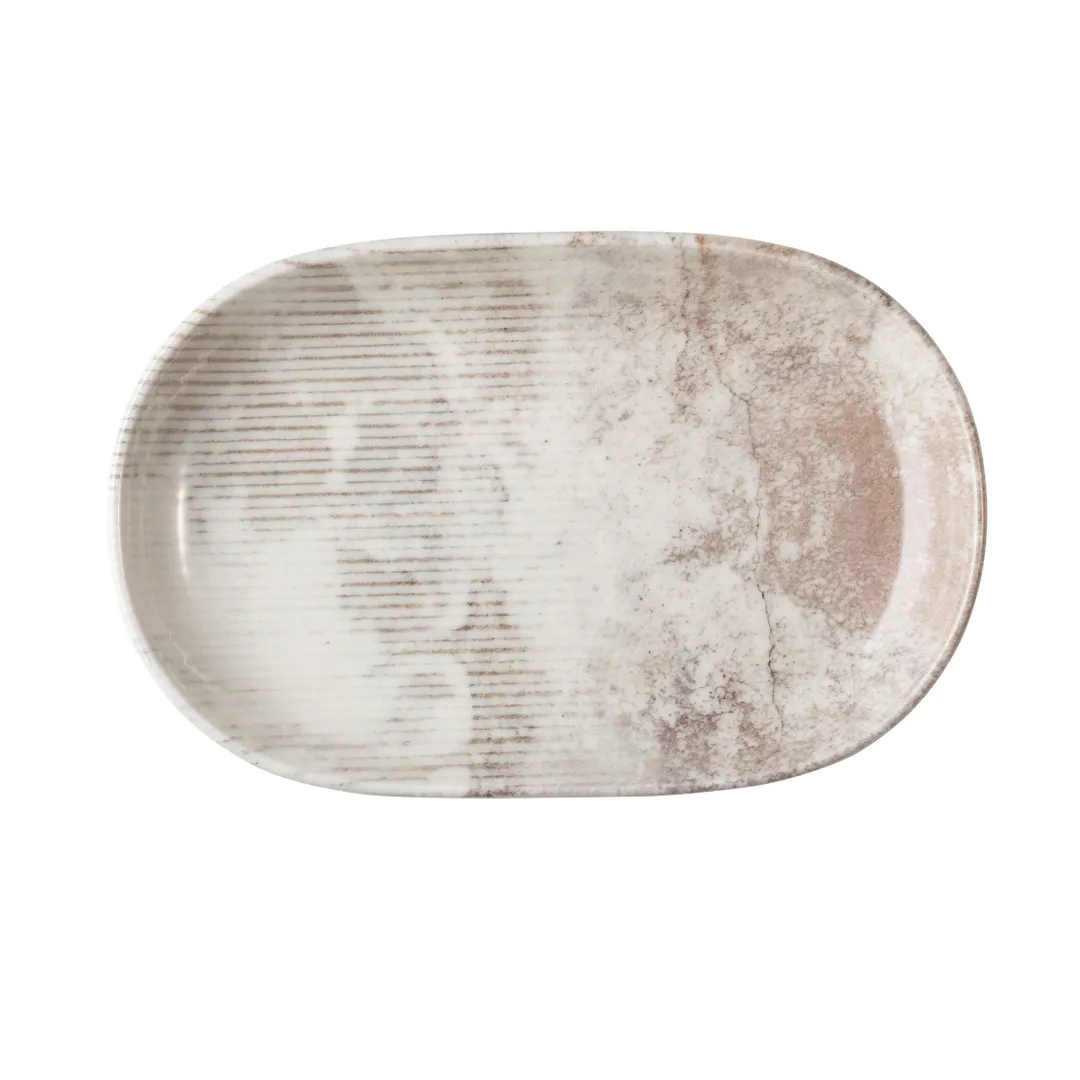 ID Fine 5315815 - Oval Fine China Platter, 3.6" W x 5.6" D x 1" H, Creme Atlanta, Dishwasher Safe
