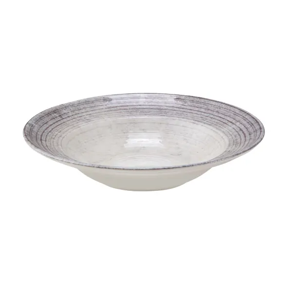 ID Fine 5315873 Round China Plate, 14oz, 9.8" x 9.8", Dishwasher Safe, Smoke Fume Finish
