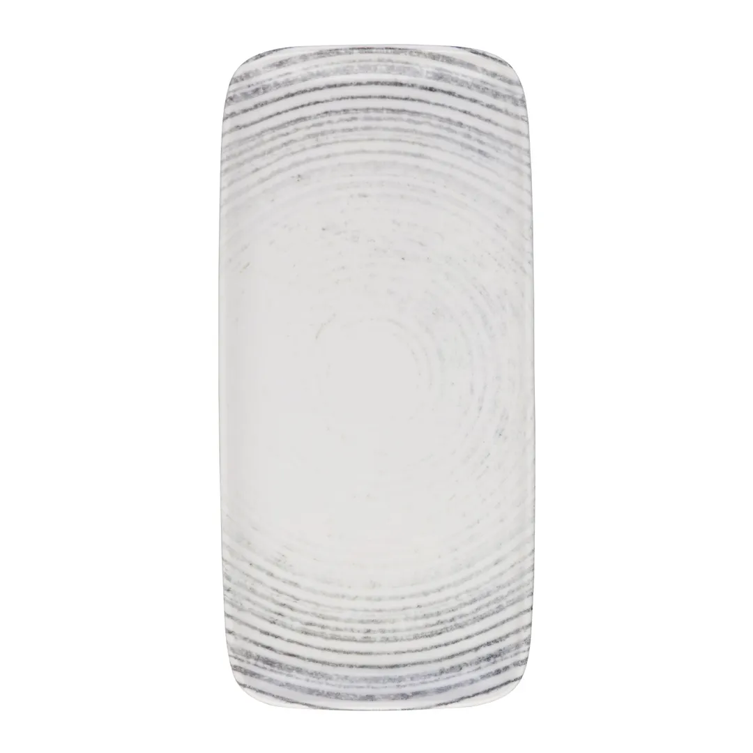 ID Fine 5315877 Rectangular China Platter, 6" W x 13.5" D x 1" H, Marmol Finish, Dishwasher Safe